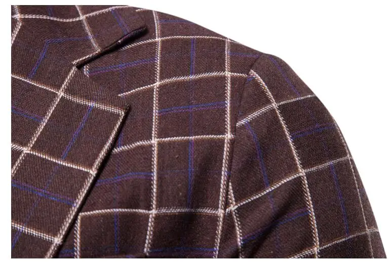 Повседневные Модные клетчатые костюмы для мужчин Блейзер Осень masculino slim fit casaco jaqueta masculina пальто Мужская куртка