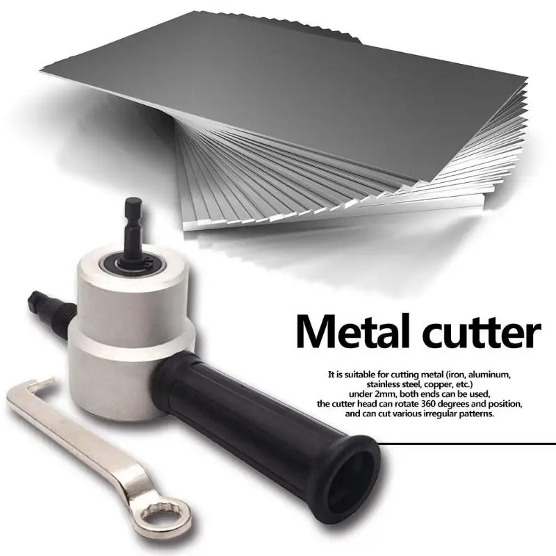 

Nibble Metal Cutting Tools Double Head Sheet Curve Hole Opener Nibbler Saw Cutter Drill Attachment Power Tool Accessories