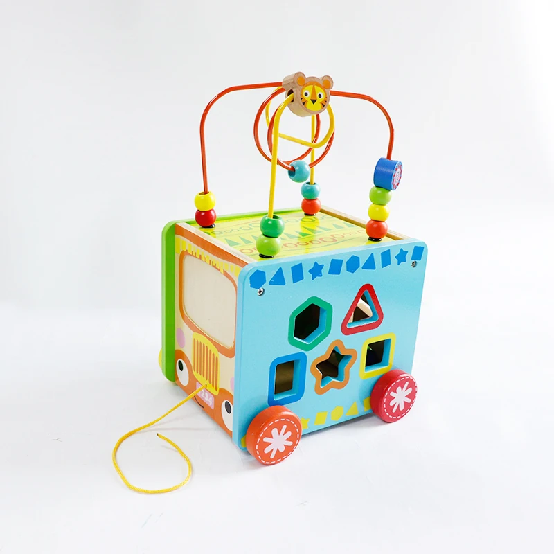 

Intelligence Baby Blocks Match Shape Activity Cube Learning Educational Toys with Bead Maze and Clock educational toys for child