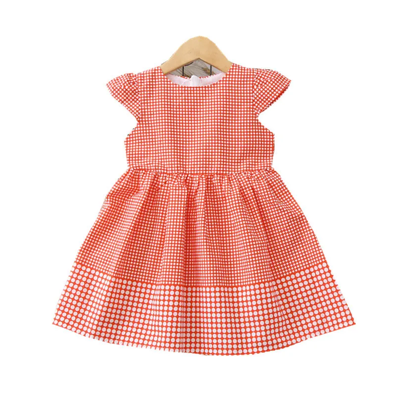 Платье для девочек с круглым вырезом; Новинка года; Летнее Детское платье в горошек
