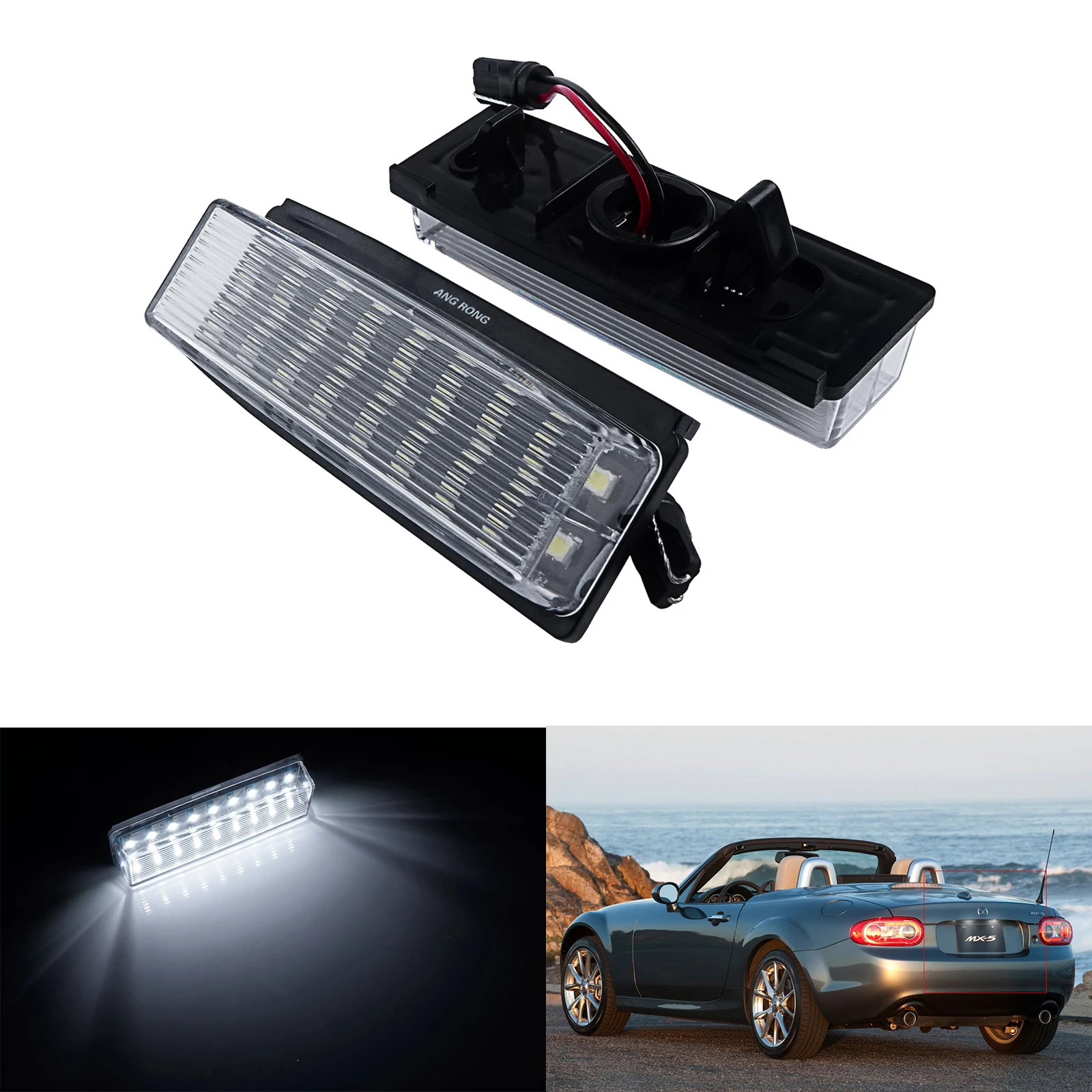Per 05-15 Mazda Mx-5 Iii Nc Miata Roadster Led Targa Luce Bianca