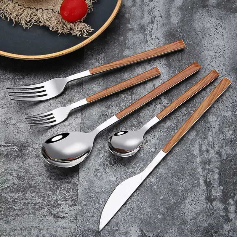 

1Pcs Stainless Steel Fork Spoon Dinnerware Tableware Western Cutlery Kitchen Accessories Durable Western Food Steak Supplies