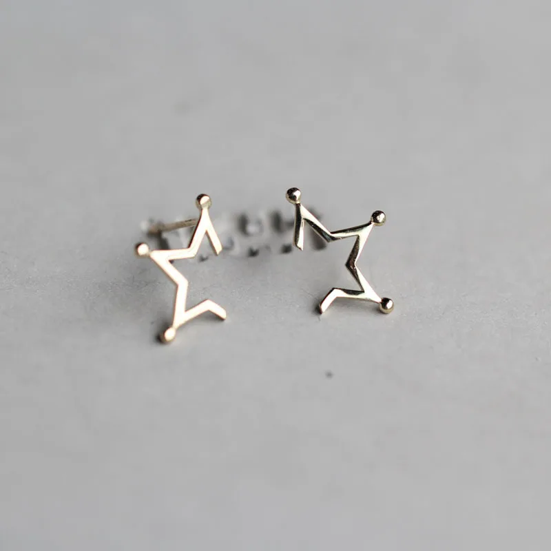 

CMajor 9K Solid Gold Earring Fashion Lovely Sweet Temperament Delicate Star Shape Minimal Simple Stud Earrings Gift for Women