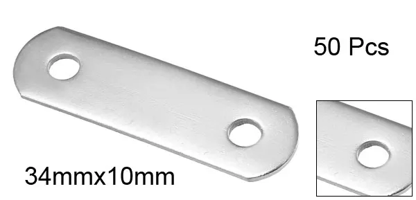 34mmx10mm 50 pcs Uxcell 2-50 шт 22 мм x 8 мм пластинки для ремонта плоская фиксация Mending угловая Скоба скобки разъем 30 мм x 8 мм 34 мм x 10 мм 48 мм x 15 мм - Цвет: 34mmx10mm 50 pcs