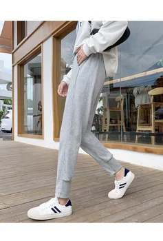 

Autumn new high-waisted wide-band loose and thin all-match trousers
