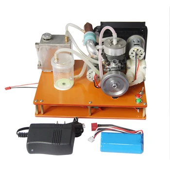 

NIKKO Single Cylinder 2-Stroke Gasoline Engine DIY Micro 12v Low-Voltage Engine With Full Set Water Cooling Radiator -Assembled