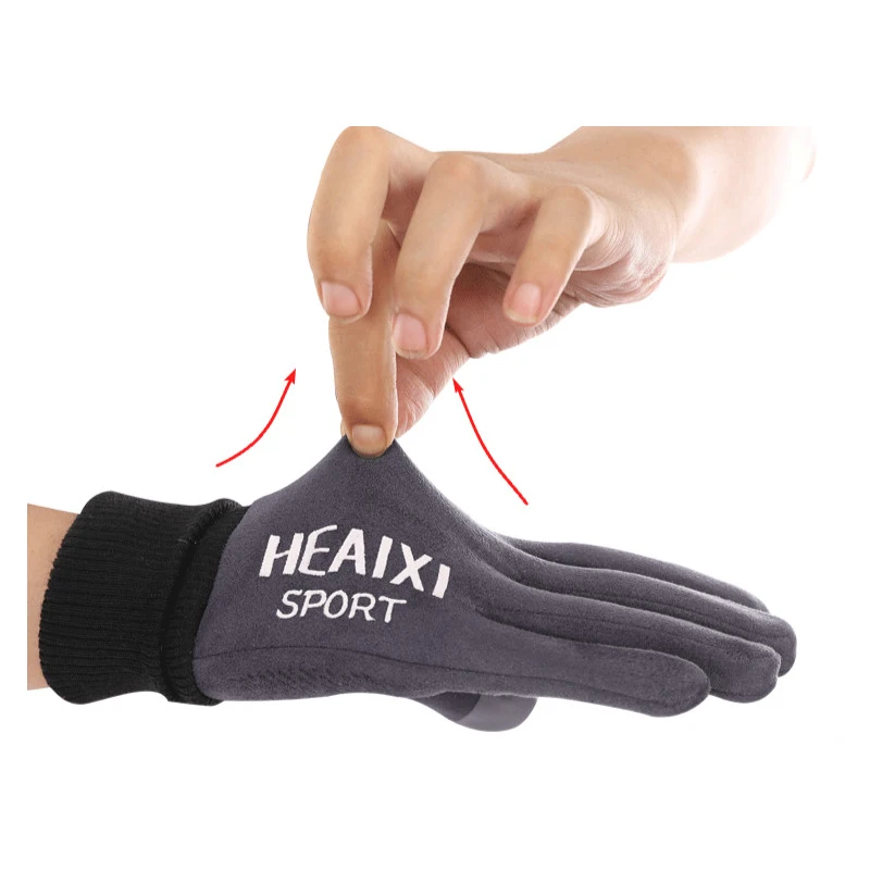 Замшевые перчатки зимние теплые и толстые с сенсорным экраном для верховой езды, для альпинизма вождения ветрозащитные перчатки для бега