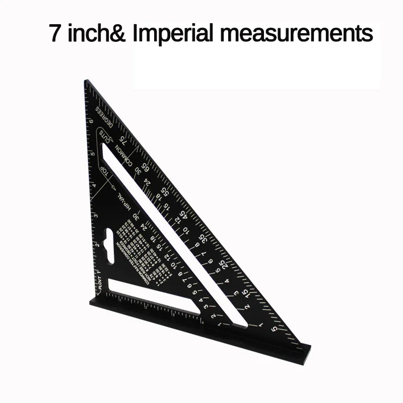 " 12" треугольник угломер алюминиевый сплав скорость квадратная измерительная линейка Торцовочная обрамление строительный плотник измерительные инструменты - Цвет: 7 inch Imperial