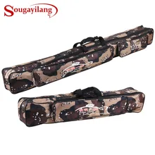 Sougayilang, большая емкость, Портативная сумка для рыбалки 80/120 см, камуфляжная, двухслойная, холщовая, сумки для удочки, рыболовные снасти, pesca