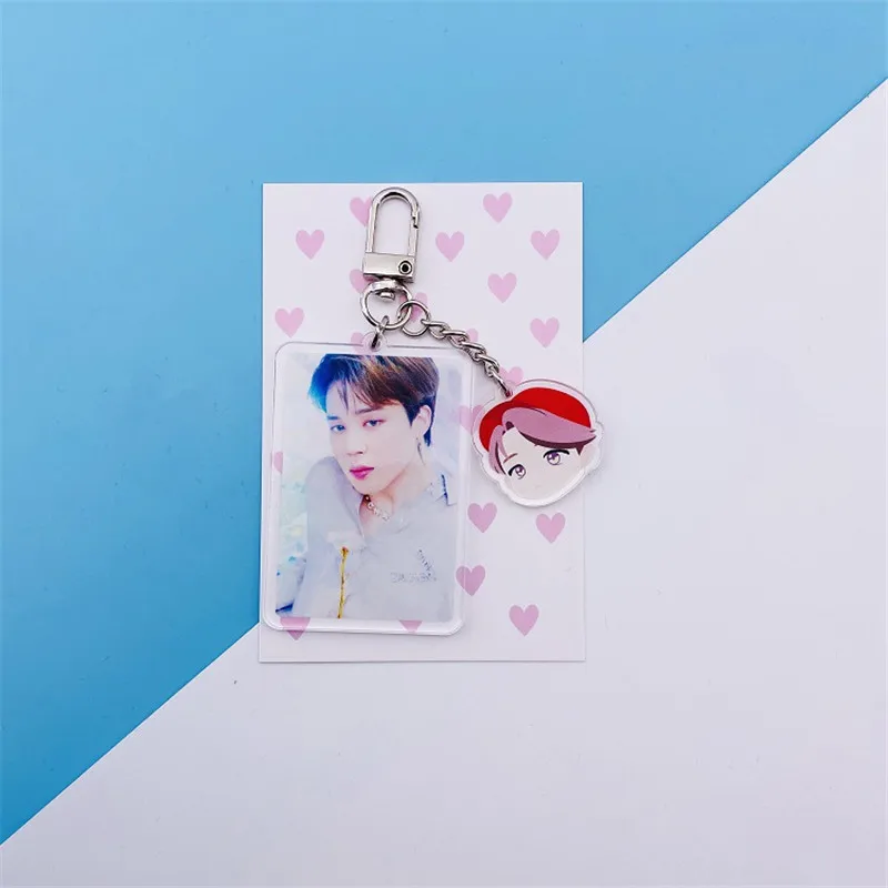 JIMIN KPOP Bangtan брелок для ключей для мальчиков Аниме Кулон JUNG KOOK SUGA J-HOPE карта душа персонаж любовь себя сумка аниме кулон Декор - Цвет: JIMIN