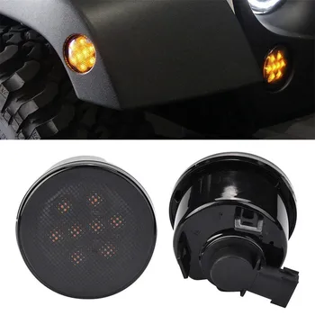 

For Jeep Wrangler JK JKU 2007-2018 Front Turn Signal Light Yellow Amber Light Fender Side Light Combo Lens
