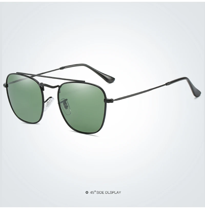 MVBBFJR Fashion Men Polarized Sunglasses Women Driving Shade Mirror Square Metal Eyewear Classic Retro Vintage Sun Glasses UV400