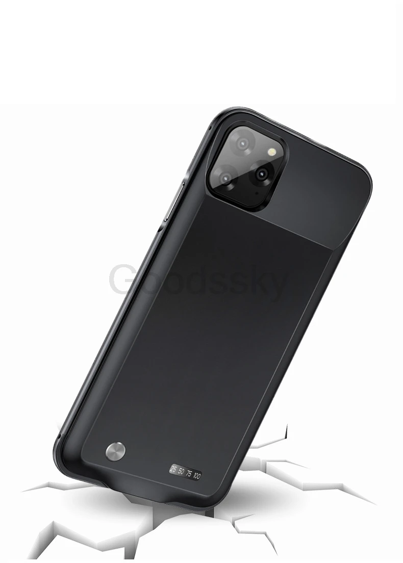 5000 мА/ч чехол с алюминиевой рамкой для зарядного устройства для iPhone 11 Pro Max Silm ударопрочный Дополнительный внешний аккумулятор чехол для зарядки светодиодный дисплей