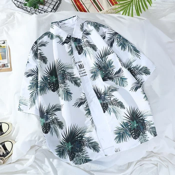 

2020 Summer Men New-3D Printed Fashion and Personality Beach Shirt Torrid Zone Rainforest Style Shirt