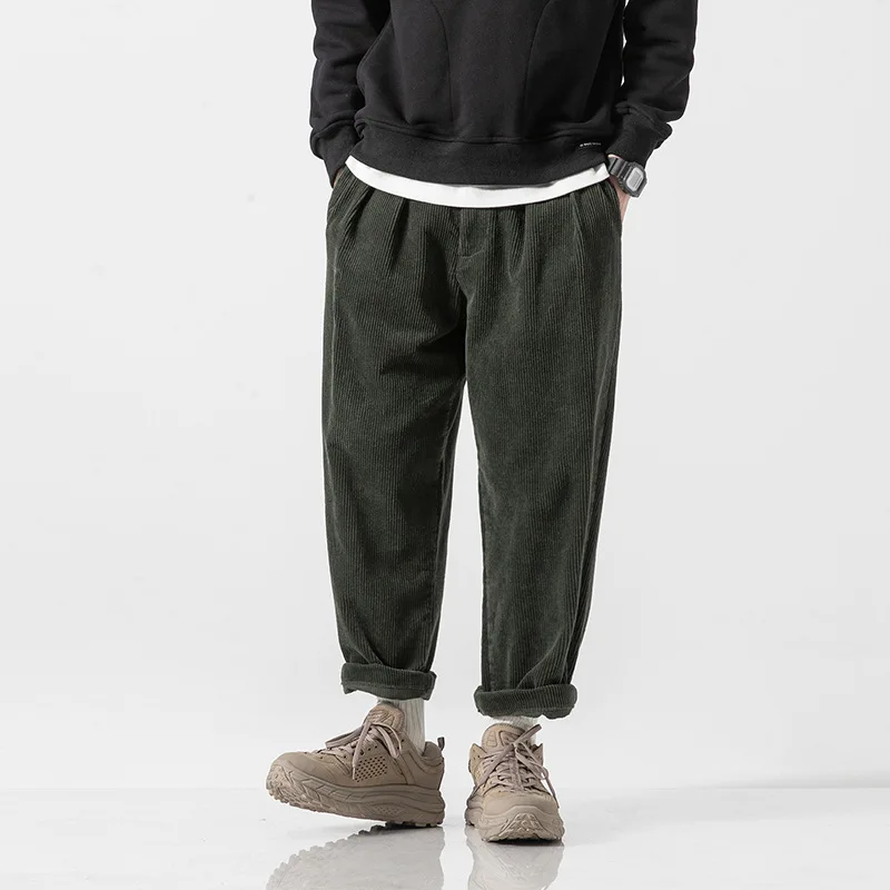

2019 New Style American Lok Corduroy Pants MEN'S Casual Pants Solid Color Loose-Fit Straight-leg Pants Autumn And Winter MEN'S T
