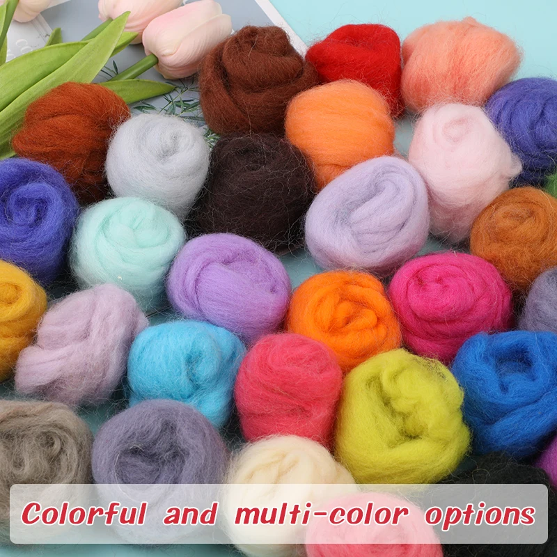 LMDZ 24/45 Colors DIY Wool Felt Kit Handmade Needle Felting Kit Starter Pack Felting Fabric Materials Accessories