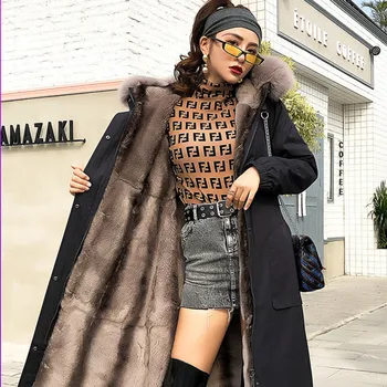 

Real Fur Coat Women Rex Rabbit Fur Coat Women Real Fur Parka Long Jacket Winter Coat Women Manteau Femme QX18-1801 YY848