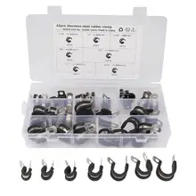 42 шт. нержавеющая сталь резиновая подкладка P Кабельные монтажные зажимы водонепроницаемый маслостойкий антикоррозийный шланг трубы зажимы для морских новейших