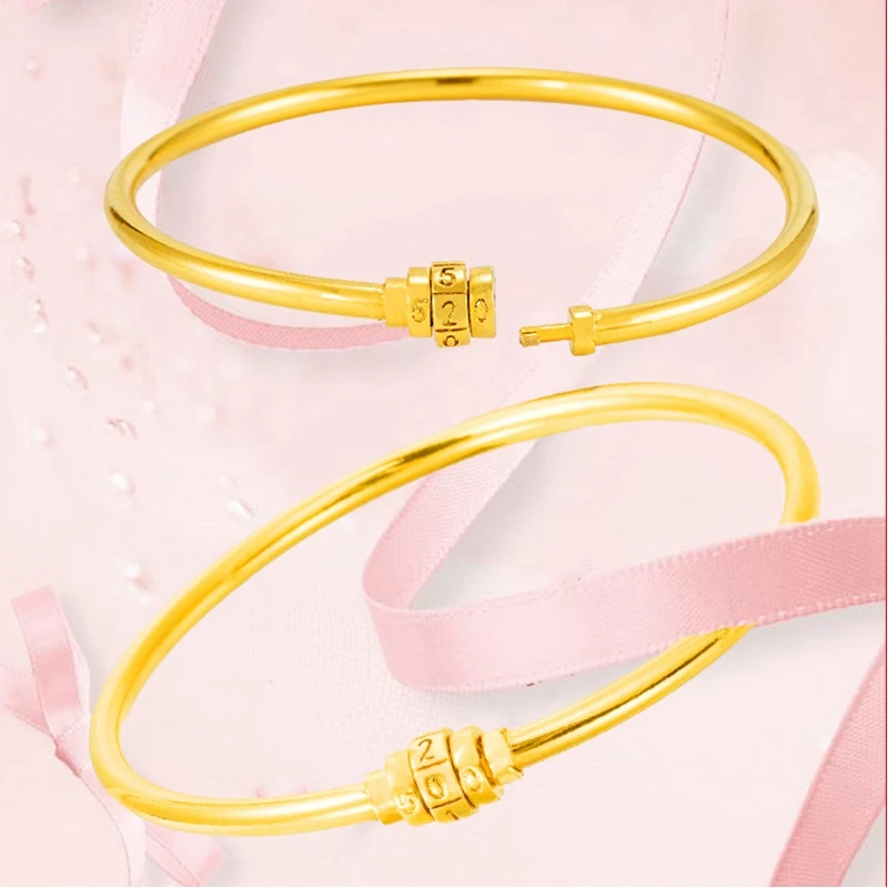 

Fashion Thin Bangle Gold Plated Women Bracelet Romantic Jewelry Gift