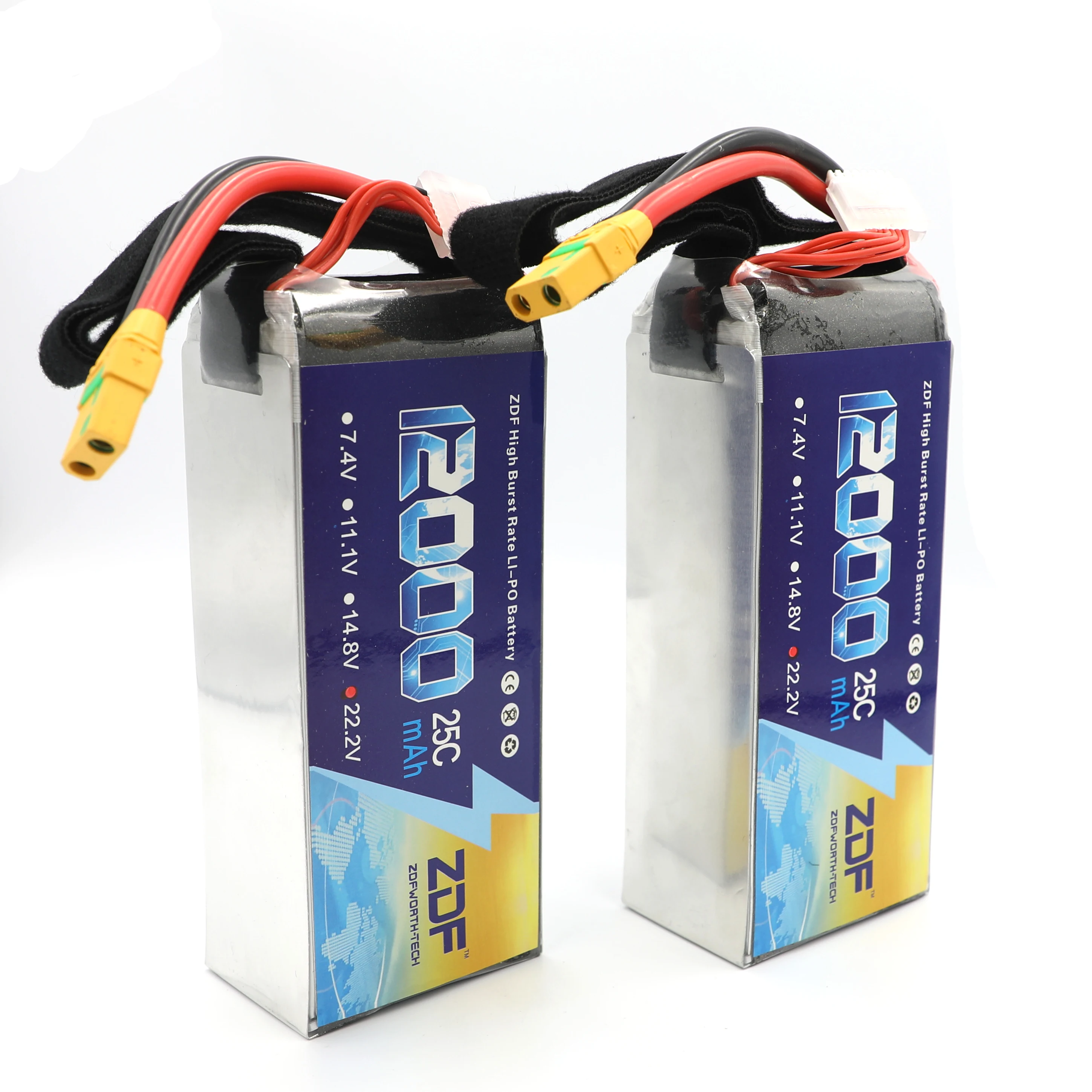 ZDF 2 шт. RC летательный аппарат LiPo батарея 22 V 12000mAh 25C 6S для Самолет Дрон Квадрокоптер