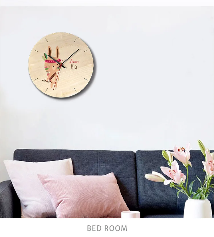 Amazon Hot Selling Product Wood Creative Wall Clock Home Cartoon Clock Living Room Wall Clock a Generation of Fat