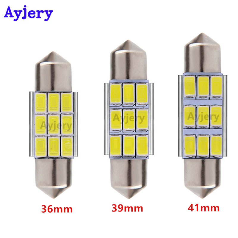 AYJERY 300 шт./лот Canbus без ошибок C5W 5630 9 SMD 9 Светодиодная гирлянда 36 мм 39 мм 41 мм лампы авто Светодиодная лампа для чтения 12 В DC