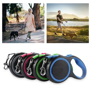 

3M/5M Long Strong Pet Leash For Large Dogs Durable Nylon Retractable Big Dog Leash Leads Automatic Extending Dog Leash Rope