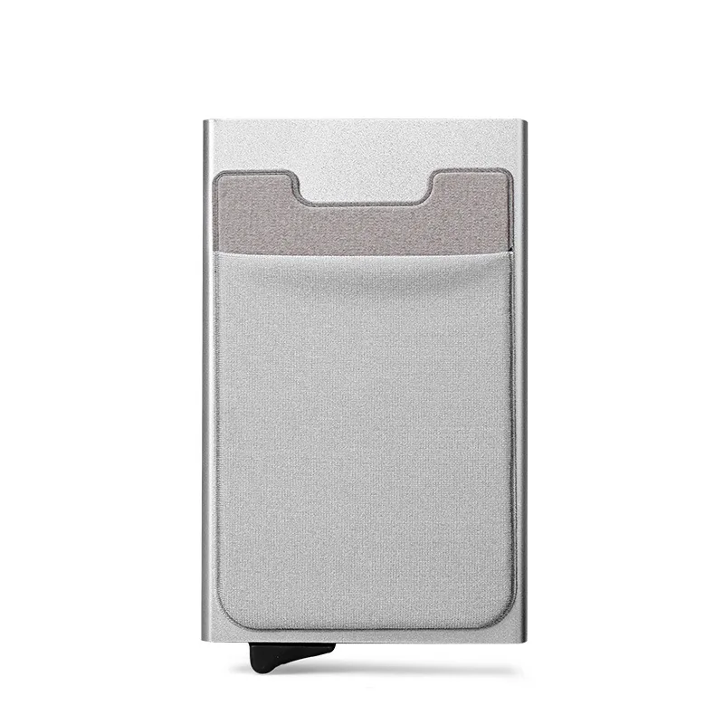 RFID Блокировка Модный кредитный держатель для карт унисекс алюминиевый сплав Бизнес ID Чехол для карт Автоматический Металлический кожаный держатель для карт кошелек