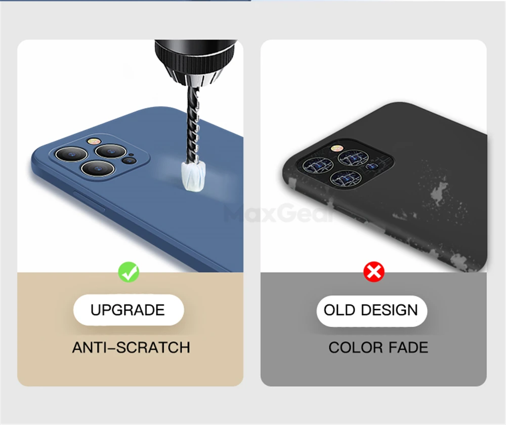Luxury Original Square Liquid Silicone Case For iPhone 12 13 11 Pro Max Mini X XR XS Max 7 8 6s Plus SE 2 Shockproof Soft Cover