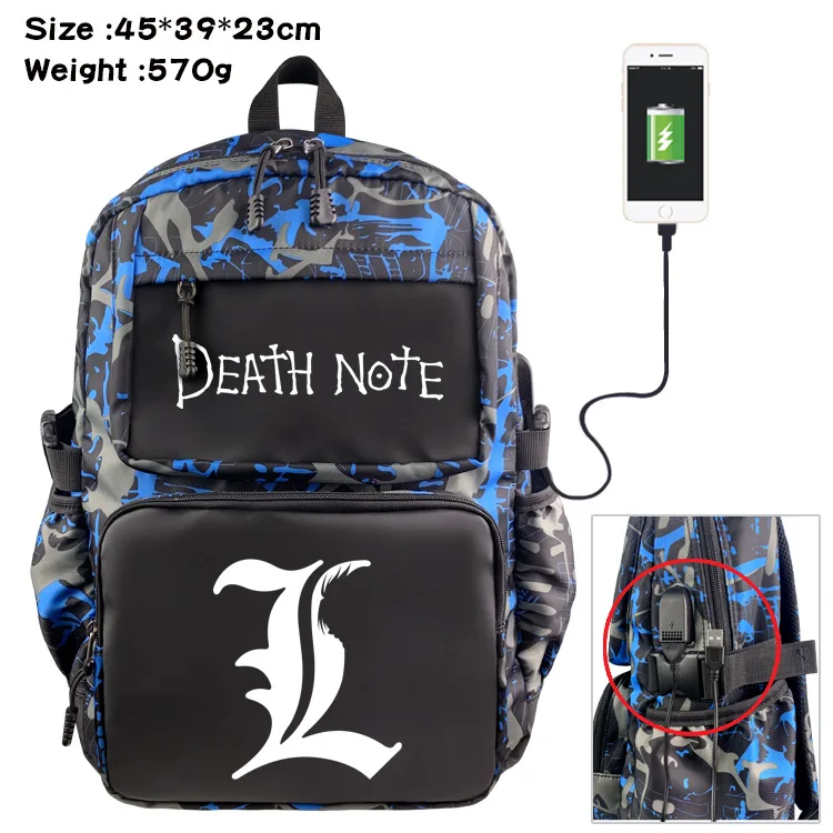 

Anime Death Note Backpack Boys Girls Cartoon SchoolBags Book Bag Men Women Travel Laptop Knapsack Gift