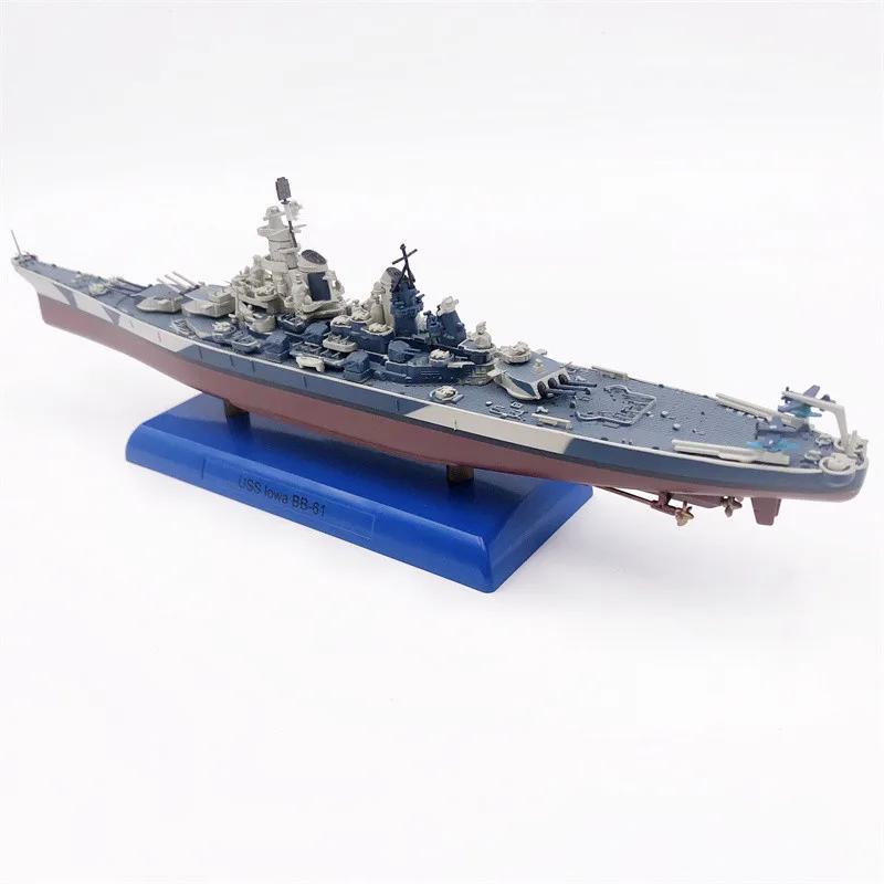 World of Warships 1/1000 Battleship USS Iowa BB-61 Finished Model Alloy Hull Military Ornaments Static Ship Model Collection