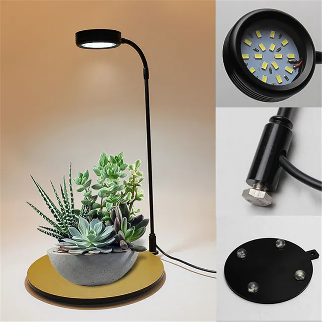 Fekete Dimmable 5W Led Akváriumfény Timmer És Usb Dugóval, 3000K Meleg Fehér 6000 Ezer Hideg Növénynövény Lámpa Alapokkal - Image 6