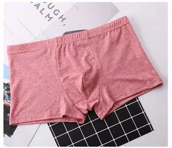 

2019 New Style MEN'S Underwear Cotton Simple Solid Color Plus-sized Lard-bucket Boxers Cotton Four Corners Underpants