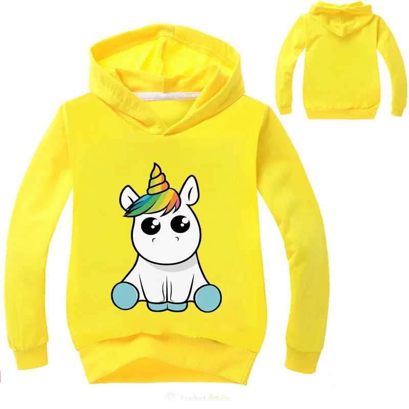 Kids Hoodies Teen Girls Boys Clothes Wolf Fox Lion King 3D Animal Digital Print Children Sweatshirt Long Sleeve Hooded Girl Tops - Цвет: XT160-Yellow