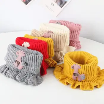 

Children Woolen Knitted Scarf Windproof Kids Baby Bibs Winter Warm Scarves U50F