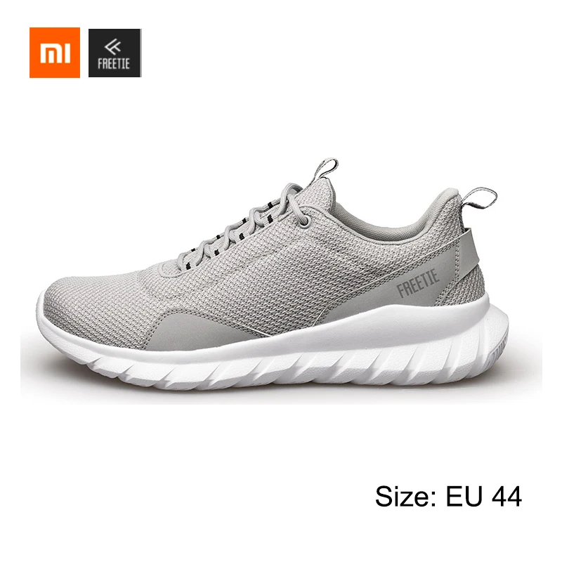 Xiaomi MIJIA EUR39-44 размера плюс спортивная обувь амортизатор Freetie Повседневные Дышащие Беговые женские мужские спортивные кроссовки - Цвет: Grey 44
