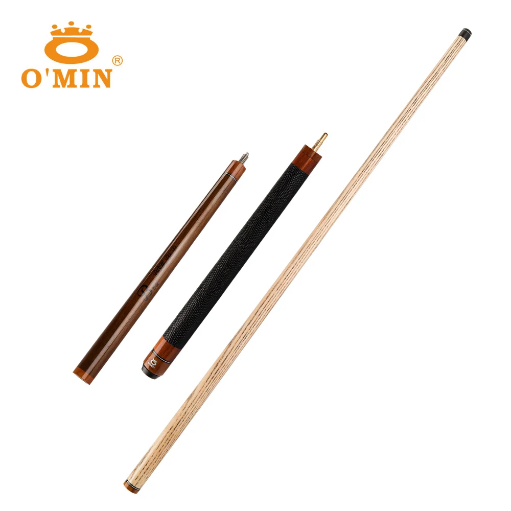 OMIN 브레이크 펀치 큐 당구 스틱, 애쉬 솔리드 우드 가죽 손잡이, 팁 브레이크 점프 큐, 수제 강력한 당구 키트, 142cm, 14 mm