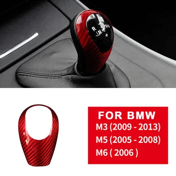 

Carbon Fiber Interior Gear Shift Lever Knob Cover Frame Trim For BMW M3 M5 M6