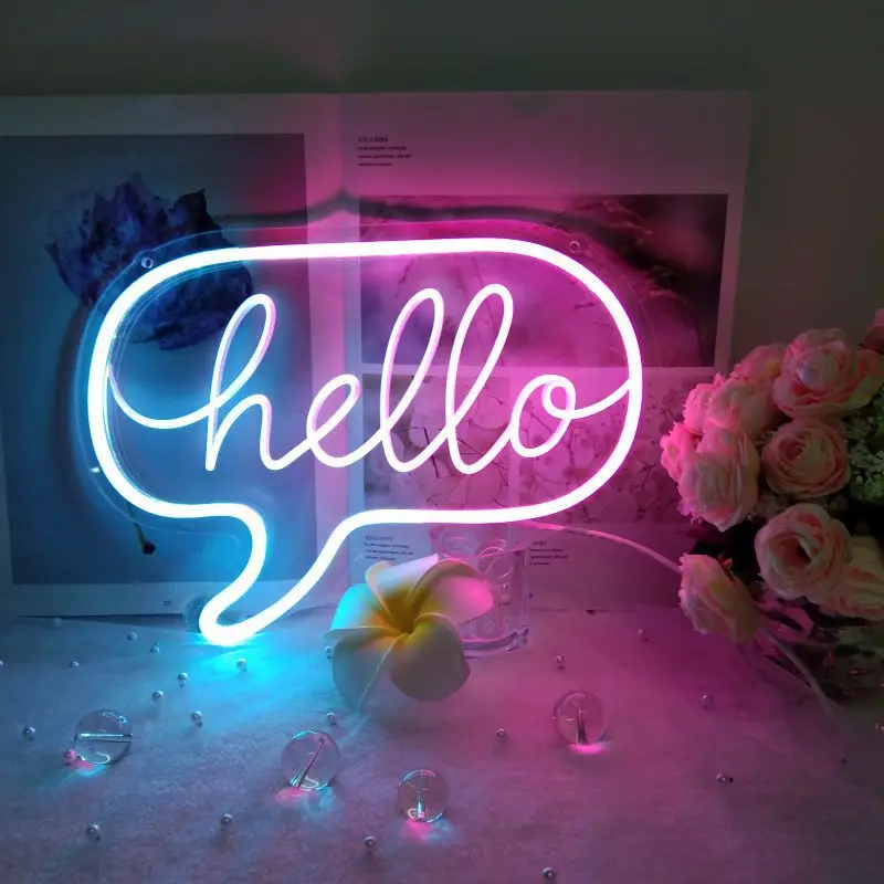 Светодиодный неоновый знак с питанием от USB вечерние настенный светильник Banana Hello