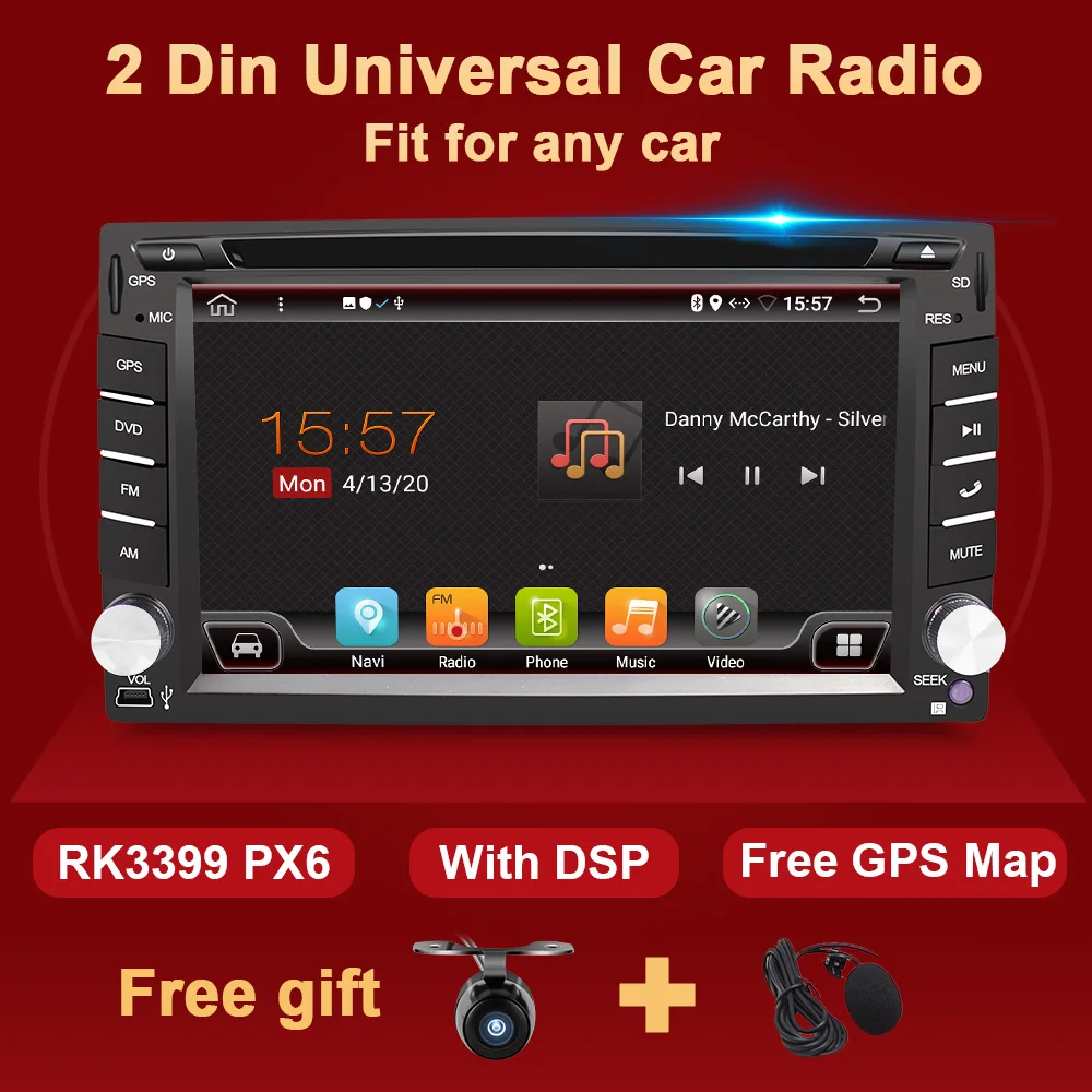 2 Din Android 10 Car Radio Multimedia Video Player DSP WIFI Audio