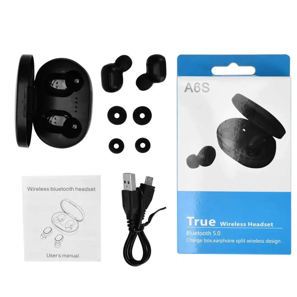 A6S Wireless Earbud Noise Cancelling HD Sound Bluetooth Wireless Earphone with Mic for Xiaomi poco x3 redmi note 9 PK Airdot 2