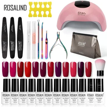 

ROSALIND Gel Nail Polish Kit Hybrid Varnish Set Semi Permanent Gel Nail All For Manicure UV LED Gel Lacquer Soak Off Nail Art