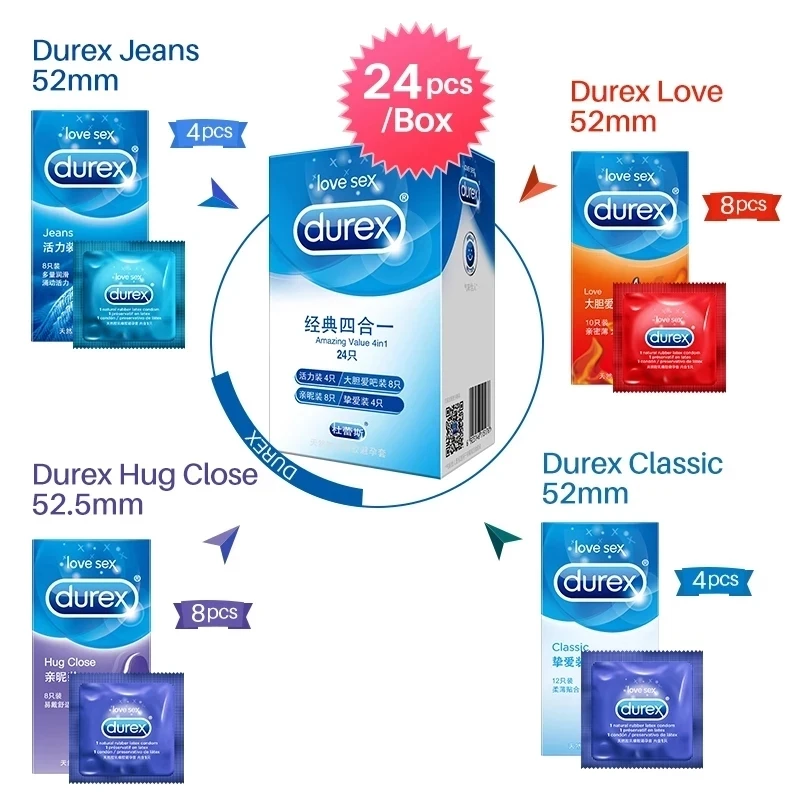 Durex Condoms Sensation Value Ultra Thin Penis Sleeve Natural Latex Lubricated Condom Sex Toys for Couples Intimate Goods 2