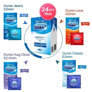 Durex Condoms Sensation Value Ultra Thin Penis Sleeve Natural Latex Lubricated Condom Sex Toys for Couples Intimate Goods