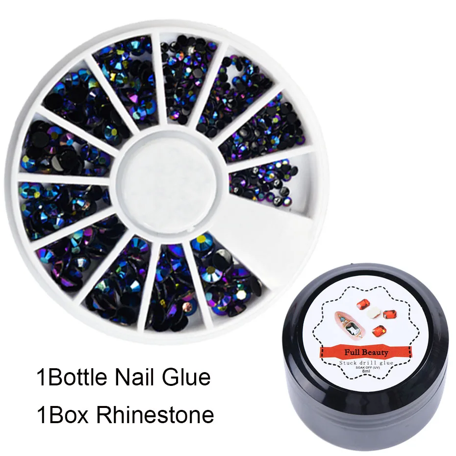 Glue Pattern 4 1 Набор, супер сильный клей, стразы, УФ Гель-лак для ногтей, украшения для ногтей, 3D, плоская задняя сторона, драгоценный камень, Гель-лак, средство для покрытия лаком SA041 - Цвет: Glue Pattern 4