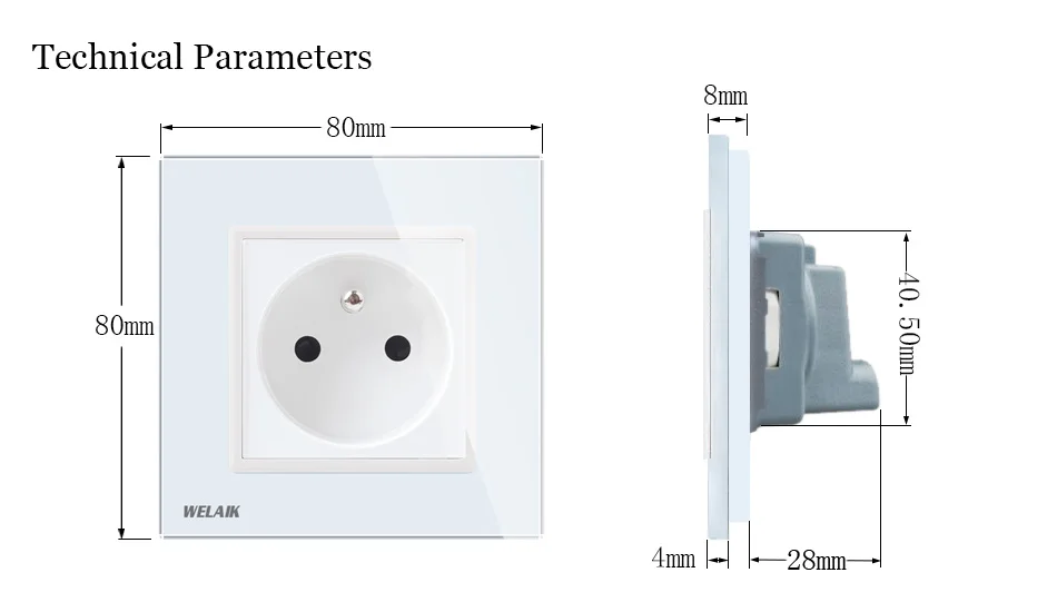 França Padrão Soquete De Energia AC110 ~ 250 V A18FW B