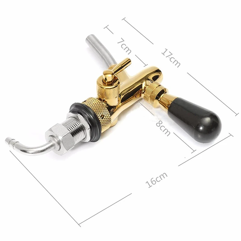 JX-LCLYL Adjustable Pub Bar Draft Beer Faucet G5/8 Shank Gold Plating for Kegerator Tap