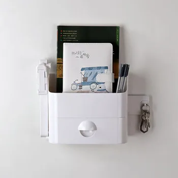 

Multifunction Wall Mounted Bedside Storage Shelf Bedroom Storage Rack Phone Holder Hanging Box For Bedroom ABS Odorless