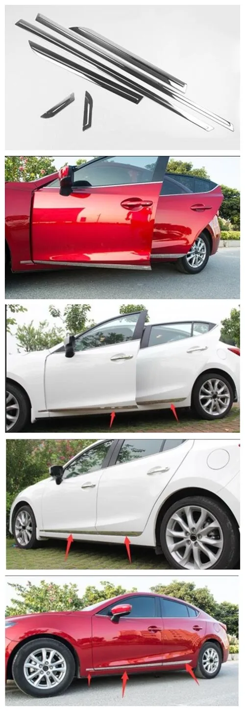 Модификация для Mazda 3 Axela Body яркая полоса из нержавеющей стали яркая полоса для специальная дверь боковое украшение