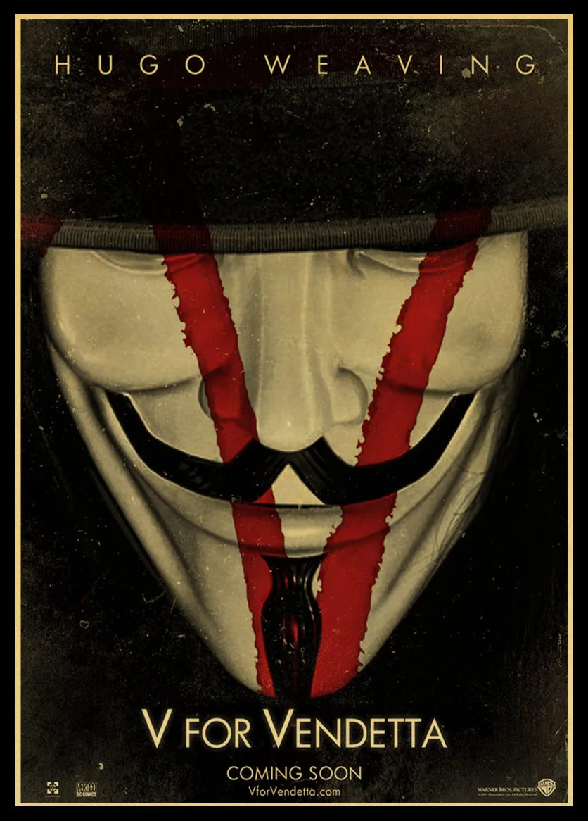 V для Vendetta постер классический фильм ретро Kraftpaper настенный Декор дома Бар